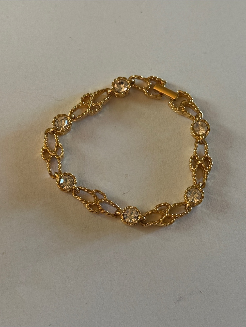 Gold Crystal Link Bracelet - Women's Jewelry